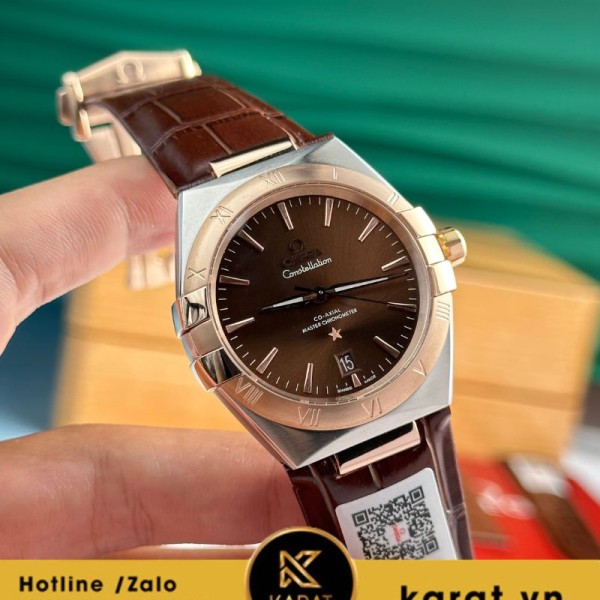 Đồng hồ Omega Constellation demi vàng hồng