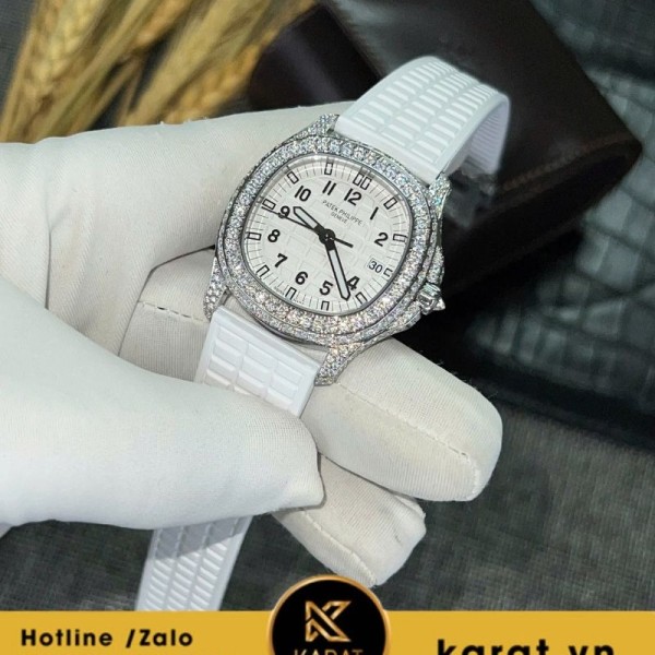 Đồng hồ Patek Philippe 5067 trắng PPF for lady độ full Moissanite chế tác Hongkong