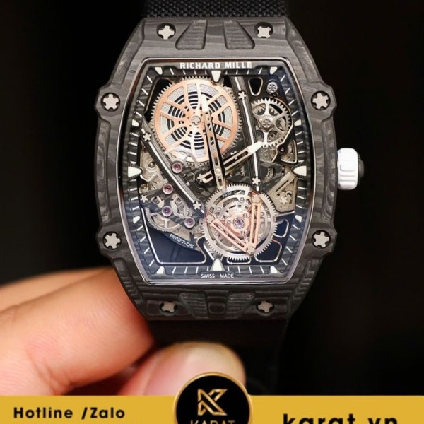 Đồng hồ Richard Mille  RM27-05 tourbillon Rafael Nadal độ dày 8,5mm vỏ carbon nhẹ 38g