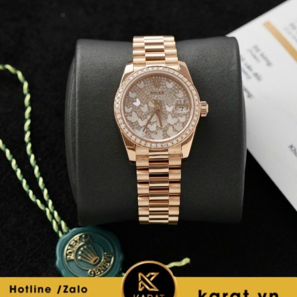 Đồng hồ Rolex Datejust 278285RBR chế tác vàng hồng nguyên khối kim cương thiên nhiên