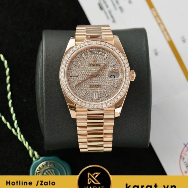 Đồng hồ Rolex Day-date 228345rbr chế tác vàng khối kim cương thiên nhiên