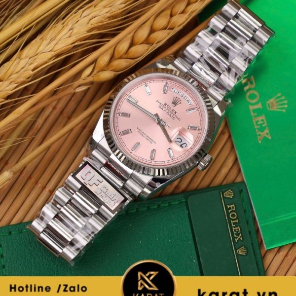 Đồng hồ Rolex Day-Date 36mm mặt hồng qf factory 158g rep 11