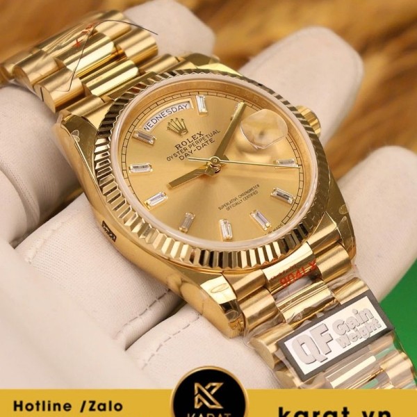 Đồng hồ Rolex Day-Date 36mm yellow gold bản nặng 158g QF factory fake