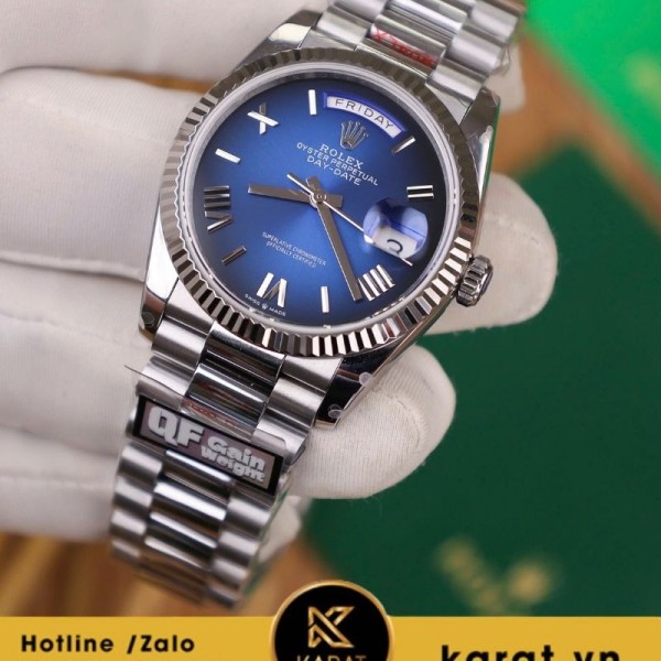 Đồng hồ Rolex Day-Date White Gold 128239 blue dial qf factory 158g fake