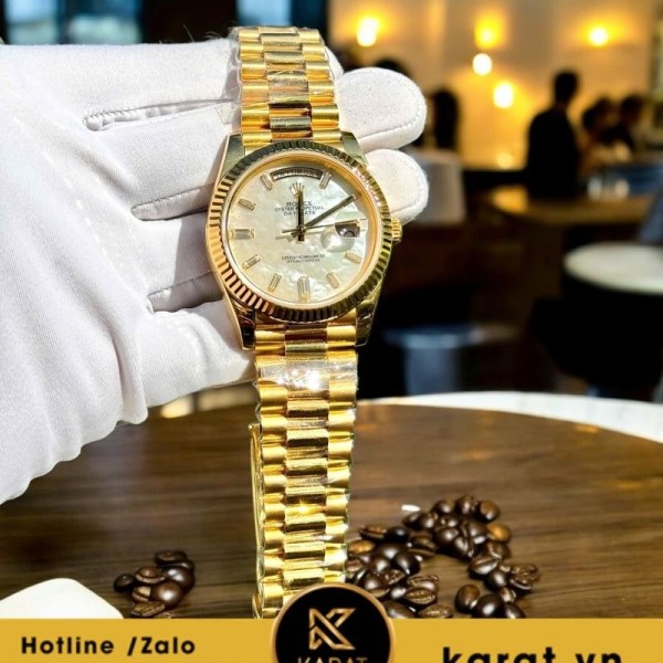 Đồng hồ Rolex Daydate 40 bọc vàng yellow gold 176g