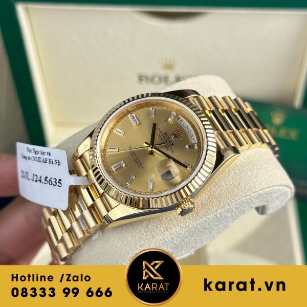 Đồng hồ Rolex daydate bọc vàng 228238 yellow gold 177g 