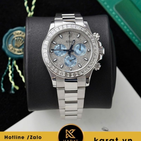 Đồng hồ Rolex Daytona iceblue full diamond platinum custom