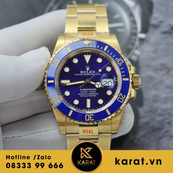 Đồng hồ  Rolex Submariner Date 126618LB yellow gold blue dial replica 